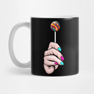 Hand holding a colorful Lollipop - Pride Month LGBTQ Mug